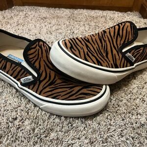 Vans Brown and Black Slip-On Shoes